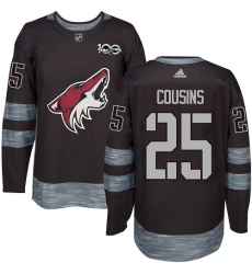 Men's Adidas Arizona Coyotes #25 Nick Cousins Authentic Black 1917-2017 100th Anniversary NHL Jersey