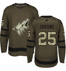Youth Adidas Arizona Coyotes #25 Nick Cousins Premier Green Salute to Service NHL Jersey