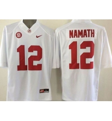 Alabama Crimson Tide #12 Joe Namath White Stitched NCAA Jersey