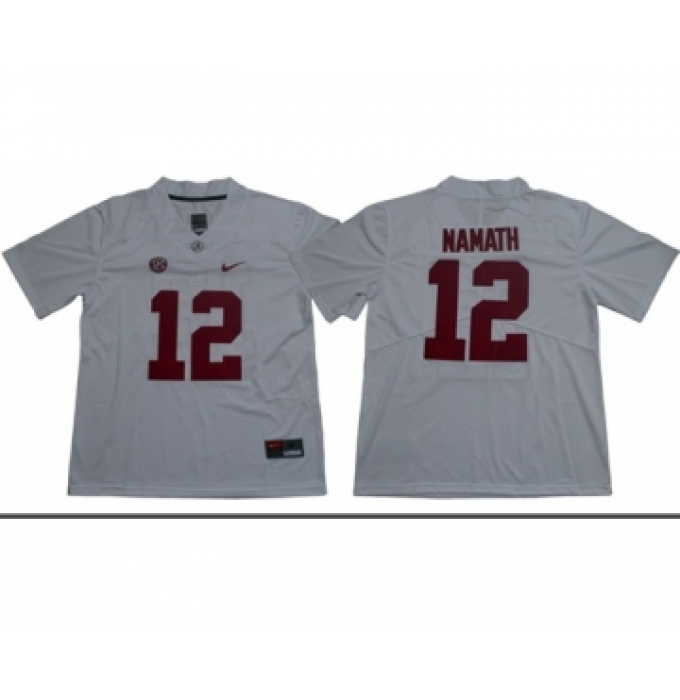 Crimson Tide #12 Joe Namath White Limited Stitched NCAA Jersey