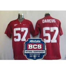 NCAA 2012 BCS National Championship PATCH Alabama Crimson Tide 57 Marcell Dareus Red Jerseys