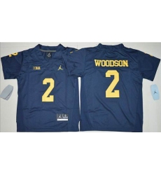 Youth Michigan Wolverines #2 Charles Woodson Navy Blue Jordan Brand Stitched NCAA Jersey