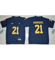 Youth Michigan Wolverines #21 Desmond Howard Navy Blue Jordan Brand Stitched NCAA Jersey
