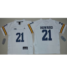 Youth Michigan Wolverines #21 Desmond Howard White Jordan Brand Stitched NCAA Jersey