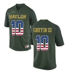 Baylor Bears #10 Rebort Griffin III Green USA Flag College Football Jersey