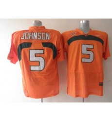 Hurricanes #5 Andre Johnson Orange Embroidered NCAA Jerseys
