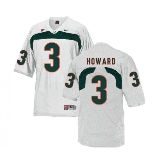 Miami Hurricanes 3 Tracy Howard White College Football Jersey