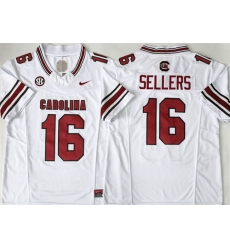 Men's South Carolina Fighting Gamecocks #16 LaNorris Sellers White 2026 F.U.S.E. Stitched Jersey