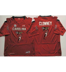 South Carolina Fighting Gamecocks #7 Jadeveon Clowney Red Player Fashion Stitched NCAA Jersey