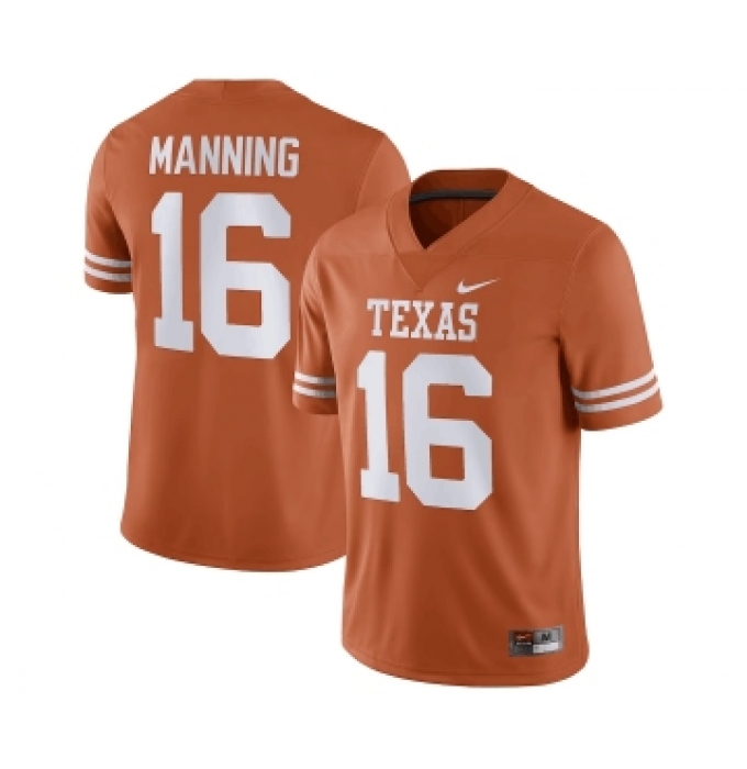 Men's Nike Texas Longhorns #16 Arch Manning Orange Stitched Jersey