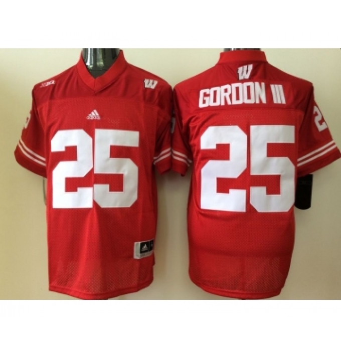 Wisconsin Badgers 25 Melvin Gordon III Red College Football Jersey