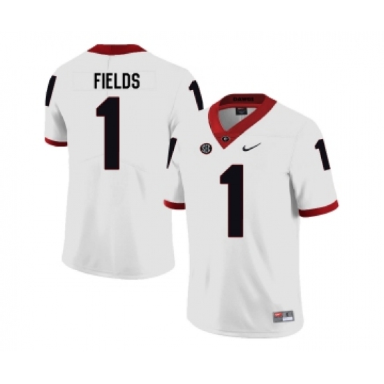 Georgia Bulldogs 1 Justin Fields White Nike College Football Jersey ...