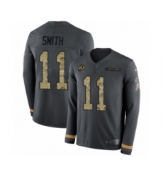 Men's Nike Washington Redskins #11 Alex Smith Limited Black Salute to Service Therma Long Sleeve NFL Jersey