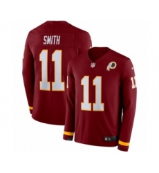 Men's Nike Washington Redskins #11 Alex Smith Limited Burgundy Therma Long Sleeve NFL Jersey