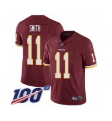 Men's Washington Redskins #11 Alex Smith Burgundy Red Team Color Vapor Untouchable Limited Player 100th Season Football Jersey