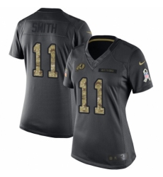 Women's Nike Washington Redskins #11 Alex Smith Limited Black 2016 Salute to Service NFL Jersey