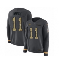 Women's Nike Washington Redskins #11 Alex Smith Limited Black Salute to Service Therma Long Sleeve NFL Jersey