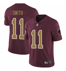 Youth Nike Washington Redskins #11 Alex Smith Burgundy Red/Gold Number Alternate 80TH Anniversary Vapor Untouchable Limited Player NFL Jersey