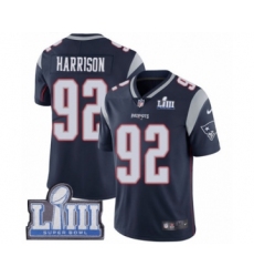 Youth Nike New England Patriots #92 James Harrison Navy Blue Team Color Vapor Untouchable Limited Player Super Bowl LIII Bound NFL Jersey