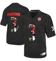 Nebraska Cornhuskers #3 Taylor Martinez Black With Portrait Print College Football Jersey