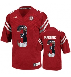 Nebraska Cornhuskers #3 Taylor Martinez Red With Portrait Print College Football Jersey
