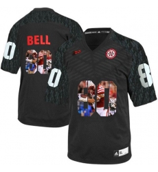 Nebraska Cornhuskers #80 Kenny Bell Black With Portrait Print College Football Jersey