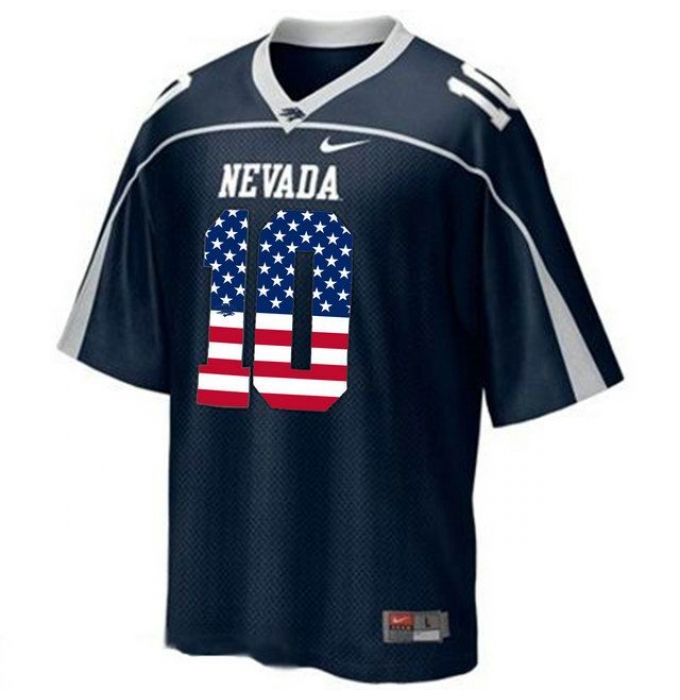 Nevada Wolf Pack #10 Colin Kaepernick Blue USA Flag With WAC Patch College Football Jersey