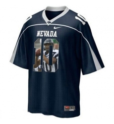Nevada WolfPack #10 Colin Kaepernick WAC Patch Blue With Portrait Print College Football Jersey
