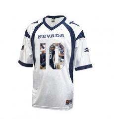 Nevada WolfPack #10 Colin Kaepernick WAC Patch White With Portrait Print College Football Jersey