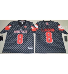 Louisville Cardinals #8 Lamar Jackson Black AAC Patch Stitched NCAA Jersey
