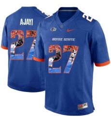 Boise State Broncos #27 Jay Ajayi Blue With Portrait Print College Football Jersey2