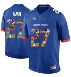 Boise State Broncos #27 Jay Ajayi Blue With Portrait Print College Football Jersey3