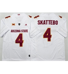 Men's Arizona State Sun Devils #4 Cam Skattebo White 2025 F.U.S.E. Vapor Limited Stitched Jersey