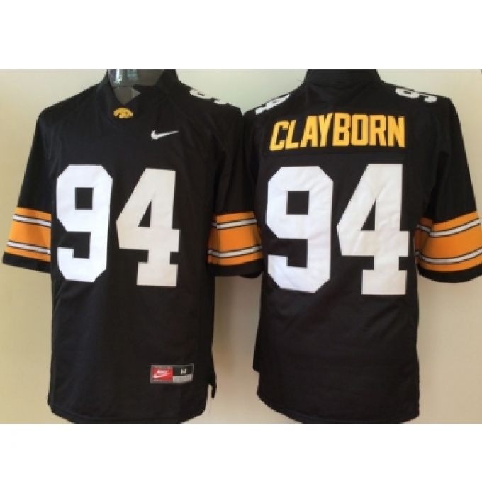 Iowa Hawkeyes 94 Adrian Clayborn Black College Football Jersey