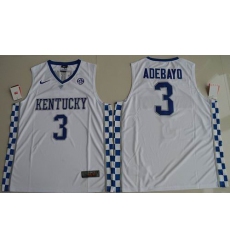 Kentucky Wildcats #3 Edrice Adebayo White Basketball Elite Stitched NCAA Jersey