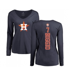 MLB Women's Nike Houston Astros #7 Craig Biggio Navy Blue Backer T-Shirt
