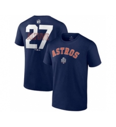 Men's Houston Astros #27 Jose Altuve 2021 Navy World Series Bound Closer Name & Number Baseball T-Shirt