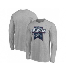 Men's Atlanta Braves 2021 Heathered Gray World Series Champions Locker Room Long Sleeve T-Shirt