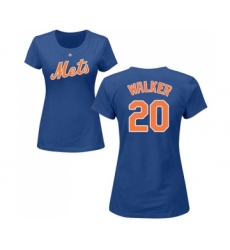 MLB Women's Nike New York Mets #20 Neil Walker Royal Blue Name & Number T-Shirt