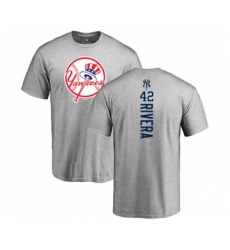 MLB Nike New York Yankees #42 Mariano Rivera Ash Backer T-Shirt