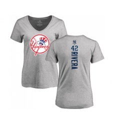MLB Women's Nike New York Yankees #42 Mariano Rivera Ash Backer T-Shirt