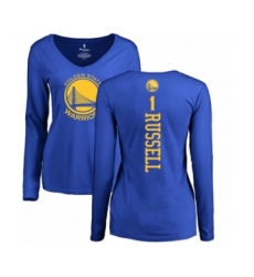 Basketball Women's Golden State Warriors #1 D'Angelo Russell Royal Blue Backer Long Sleeve T-Shirt