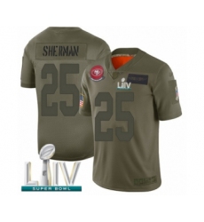 Men's San Francisco 49ers #25 Richard Sherman Limited Olive 2019 Salute to Service Super Bowl LIV Bound Football Jersey