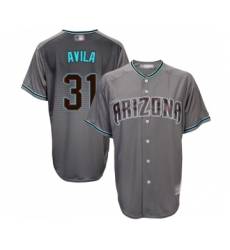 Men's Arizona Diamondbacks #31 Alex Avila Replica Gray Turquoise Cool Base Baseball Jersey