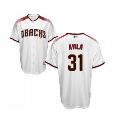 Men's Arizona Diamondbacks #31 Alex Avila Replica White Home Cool Base Baseball Jersey