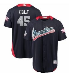 Youth Majestic Houston Astros #45 Gerrit Cole Game Navy Blue American League 2018 MLB All-Star MLB Jersey
