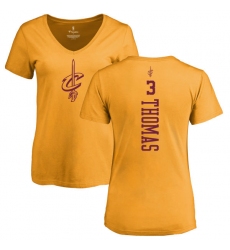 NBA Women's Nike Cleveland Cavaliers #3 George Hill Gold One Color Backer Slim-Fit V-Neck T-Shirt