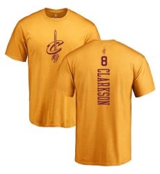 NBA Nike Cleveland Cavaliers #8 Jordan Clarkson Gold One Color Backer T-Shirt