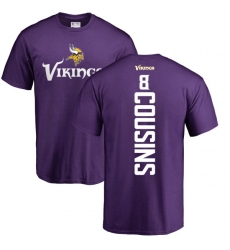 NFL Nike Minnesota Vikings #8 Kirk Cousins Purple Backer T-Shirt