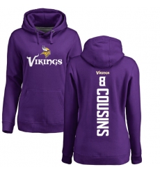 NFL Women's Nike Minnesota Vikings #8 Kirk Cousins Purple Backer Pullover Hoodie